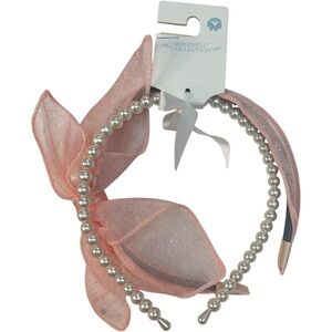 Edgehill Collection Headband with Bow Set Pink White